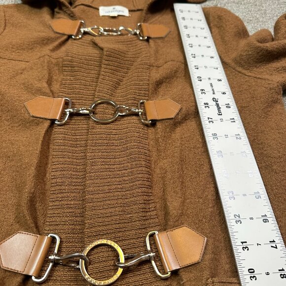 Courreges Vintage 1990s Ring Toggle Knit Coat Brown Size 38 / US Small / Medium - Picture 6 of 6